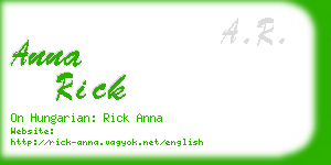 anna rick business card
